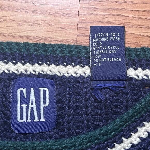 Gap Made in UK Navy Knit Sweater XL 90s Retro Preppy Ivy League Slouchy Grandpa - Picture 7 of 7
